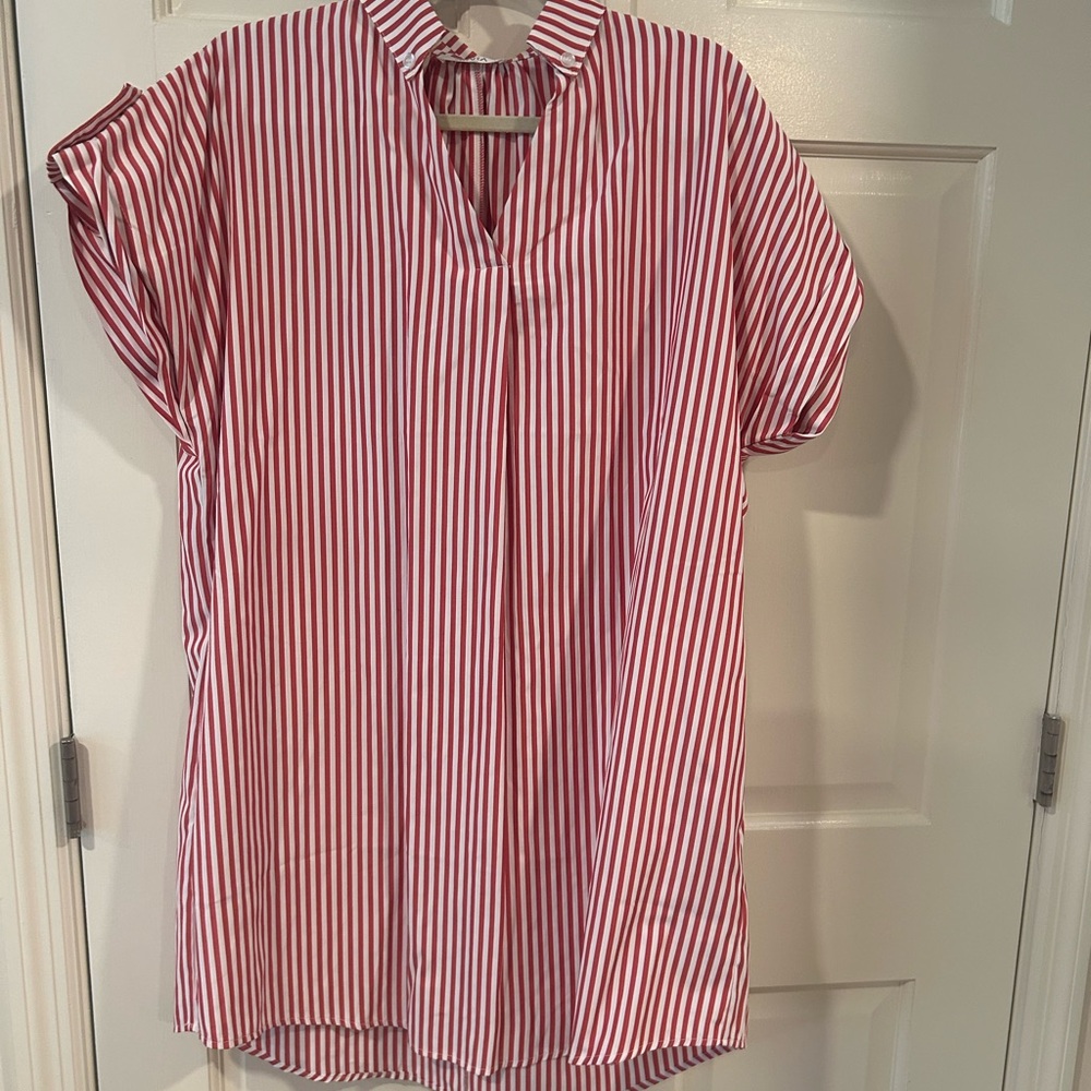 Avara Red & White striped dress NWT